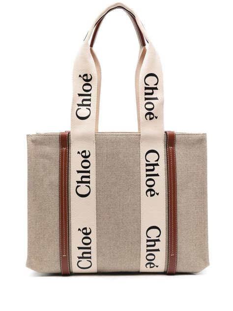 mini chloe woody|chloe medium woody canvas tote.